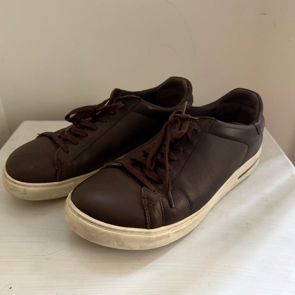 Birkenstock Bend Roast Brown Leather Low Top Sneakers Size EU 41 Women’s 10-10.5 - Picture 2 of 12